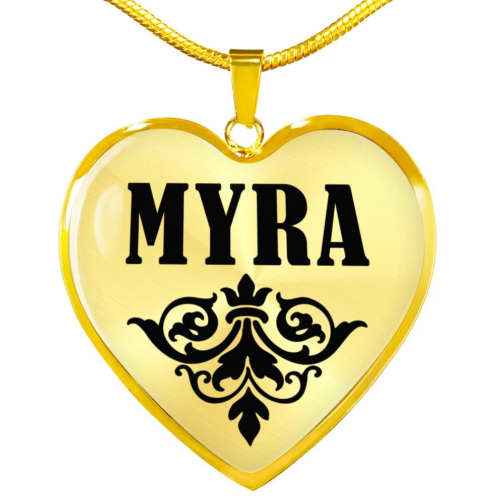 Myra v01 - 18k Gold Finished Heart Pendant Luxury Necklace