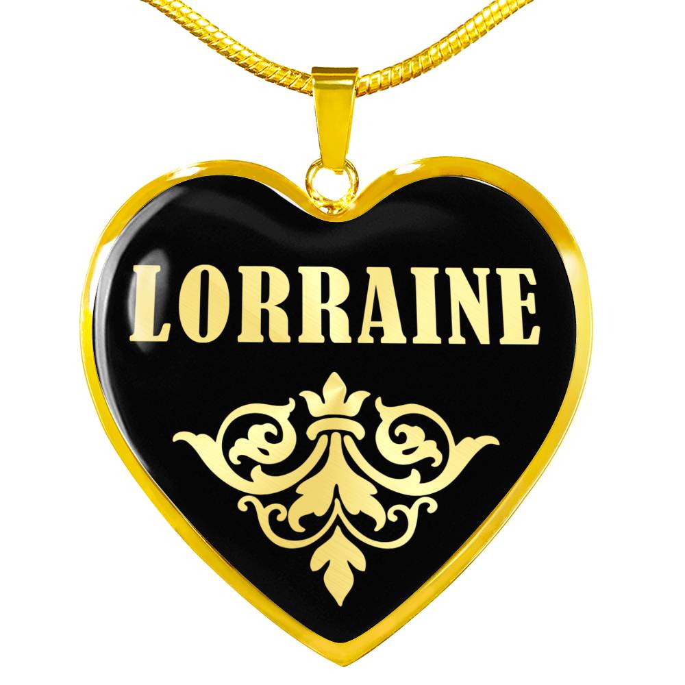 Lorraine v02 - 18k Gold Finished Heart Pendant Luxury Necklace