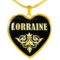 Lorraine v02 - 18k Gold Finished Heart Pendant Luxury Necklace