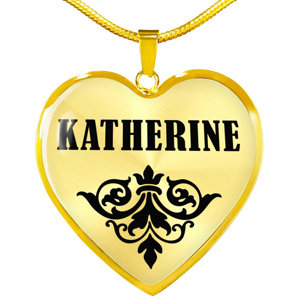 Katherine v01 - 18k Gold Finished Heart Pendant Luxury Necklace
