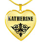 Katherine v01 - 18k Gold Finished Heart Pendant Luxury Necklace