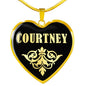 Courtney v02 - 18k Gold Finished Heart Pendant Luxury Necklace