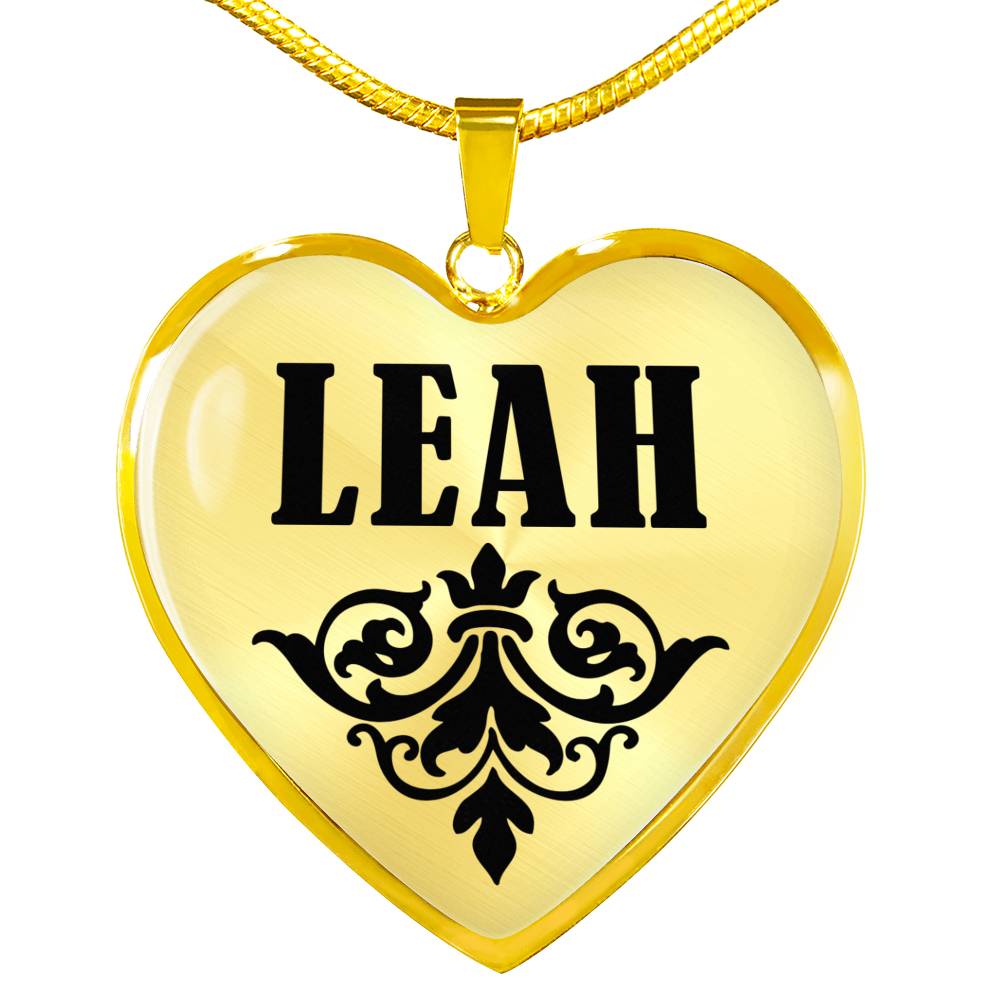 Leah v01 - 18k Gold Finished Heart Pendant Luxury Necklace