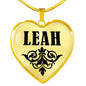 Leah v01 - 18k Gold Finished Heart Pendant Luxury Necklace