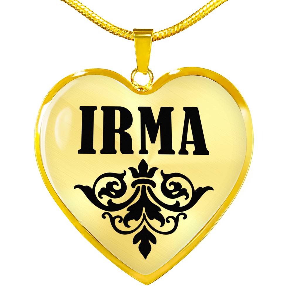 Irma v01 - 18k Gold Finished Heart Pendant Luxury Necklace