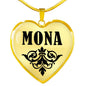 Mona v01 - 18k Gold Finished Heart Pendant Luxury Necklace