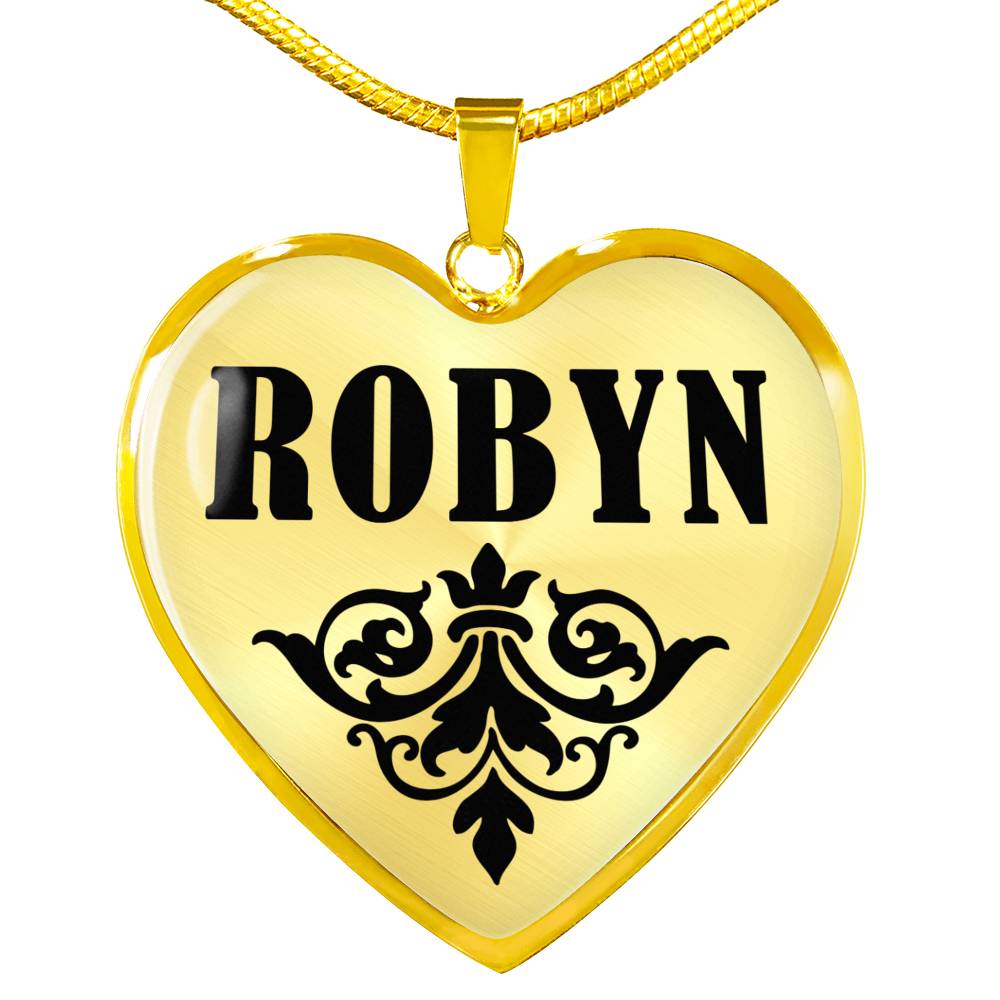 Robyn v01 - 18k Gold Finished Heart Pendant Luxury Necklace