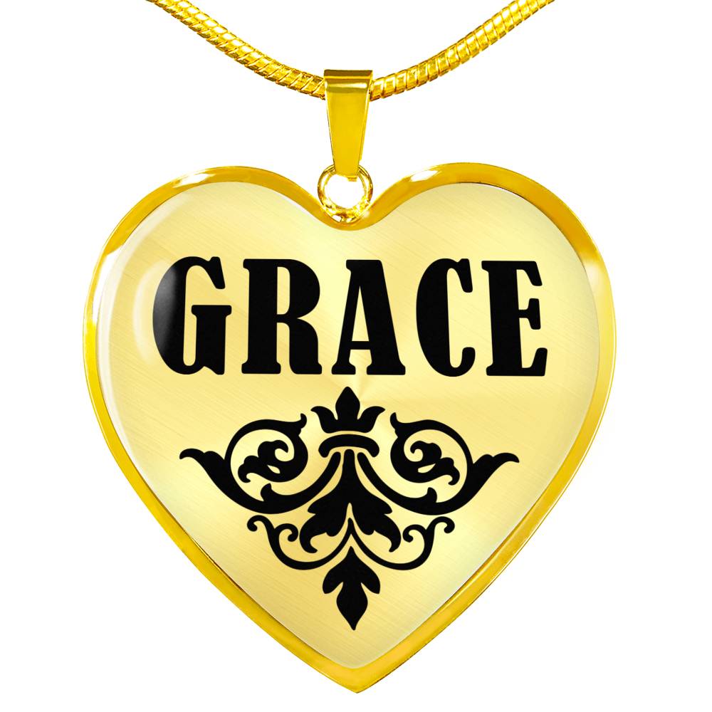Grace v01 - 18k Gold Finished Heart Pendant Luxury Necklace