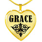 Grace v01 - 18k Gold Finished Heart Pendant Luxury Necklace