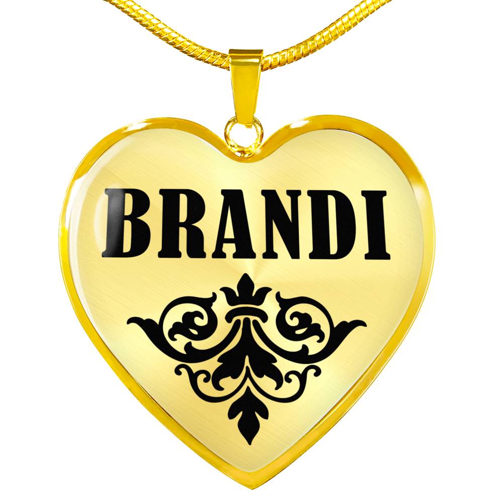 Brandi v01 - 18k Gold Finished Heart Pendant Luxury Necklace