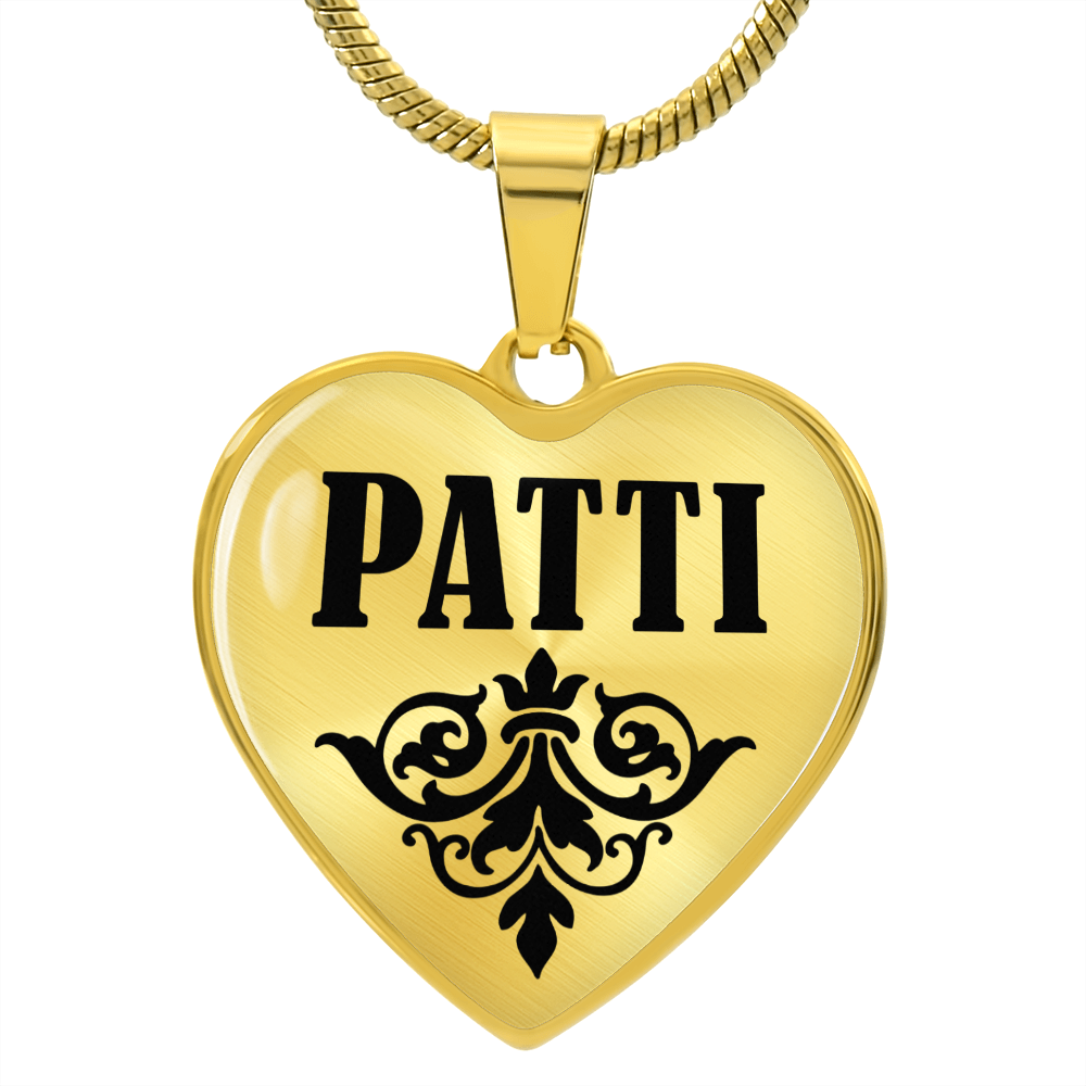 Patti  v01 - 18k Gold Finished Heart Pendant Luxury Necklace