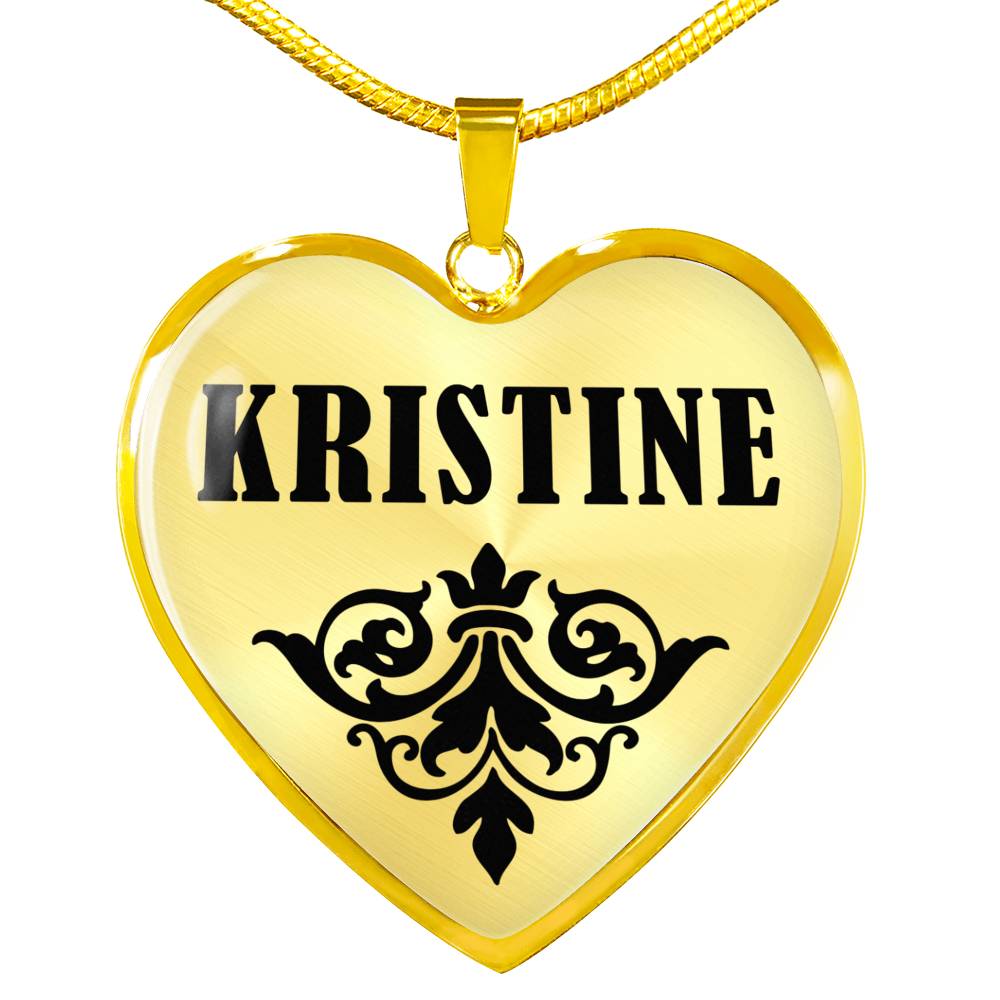 Kristine v01 - 18k Gold Finished Heart Pendant Luxury Necklace
