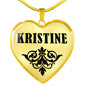 Kristine v01 - 18k Gold Finished Heart Pendant Luxury Necklace