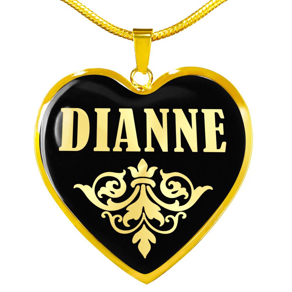 Dianne v02 - 18k Gold Finished Heart Pendant Luxury Necklace
