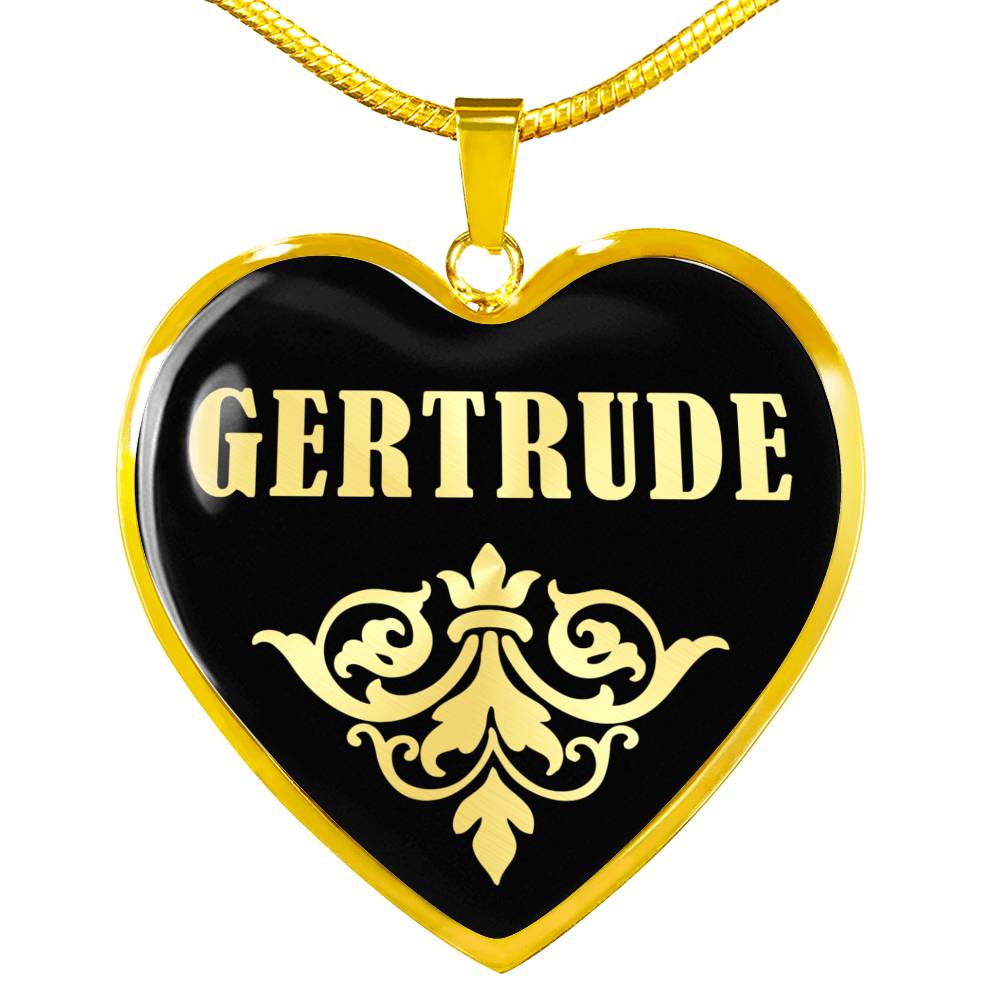 Gertrude v02 - 18k Gold Finished Heart Pendant Luxury Necklace
