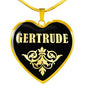 Gertrude v02 - 18k Gold Finished Heart Pendant Luxury Necklace