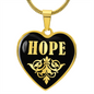 Hope v02 - 18k Gold Finished Heart Pendant Luxury Necklace