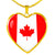 Canadian Flag - 18k Gold Finished Heart Pendant Luxury Necklace