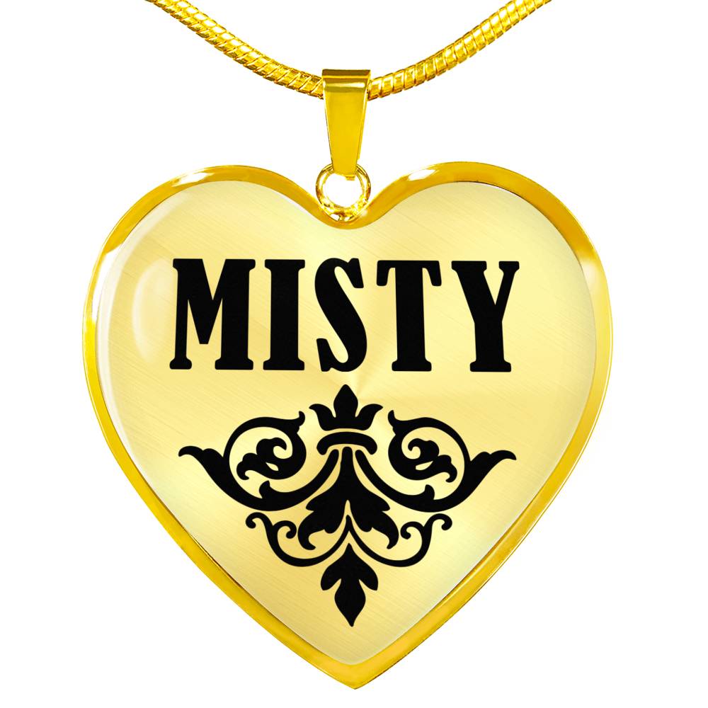 Misty v01 - 18k Gold Finished Heart Pendant Luxury Necklace