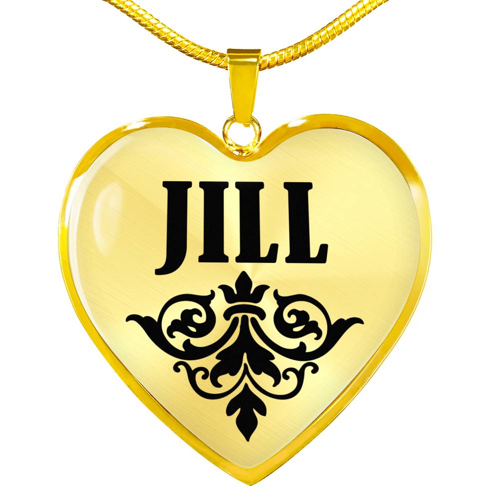 Jill v01 - 18k Gold Finished Heart Pendant Luxury Necklace