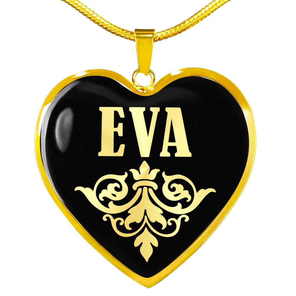 Eva v02 - 18k Gold Finished Heart Pendant Luxury Necklace