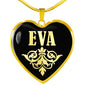 Eva v02 - 18k Gold Finished Heart Pendant Luxury Necklace