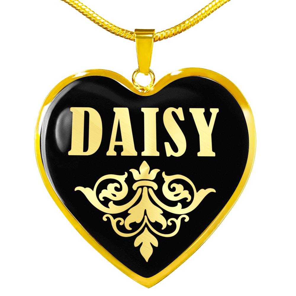Daisy v02 - 18k Gold Finished Heart Pendant Luxury Necklace