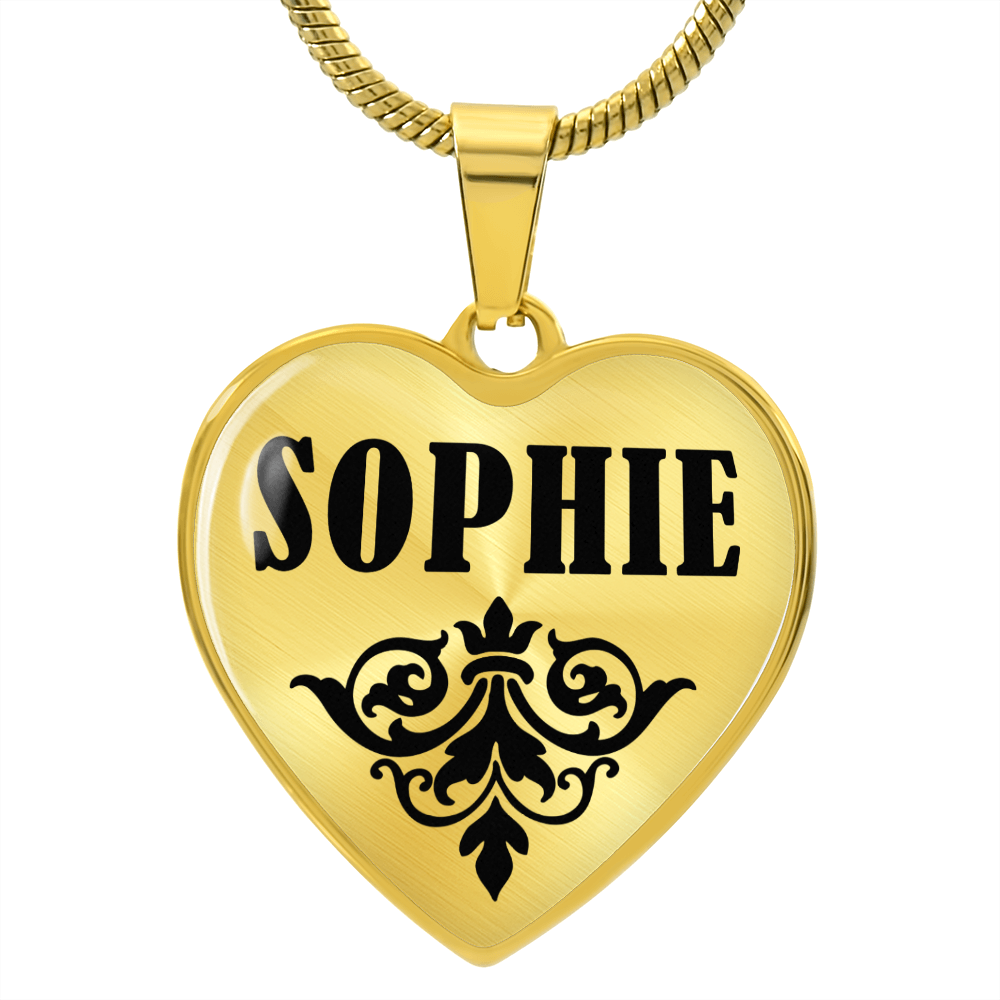 Sophie  v01 - 18k Gold Finished Heart Pendant Luxury Necklace