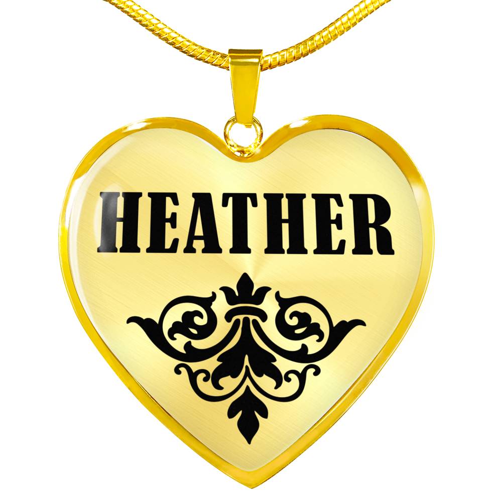 Heather v01 - 18k Gold Finished Heart Pendant Luxury Necklace