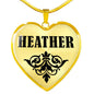 Heather v01 - 18k Gold Finished Heart Pendant Luxury Necklace