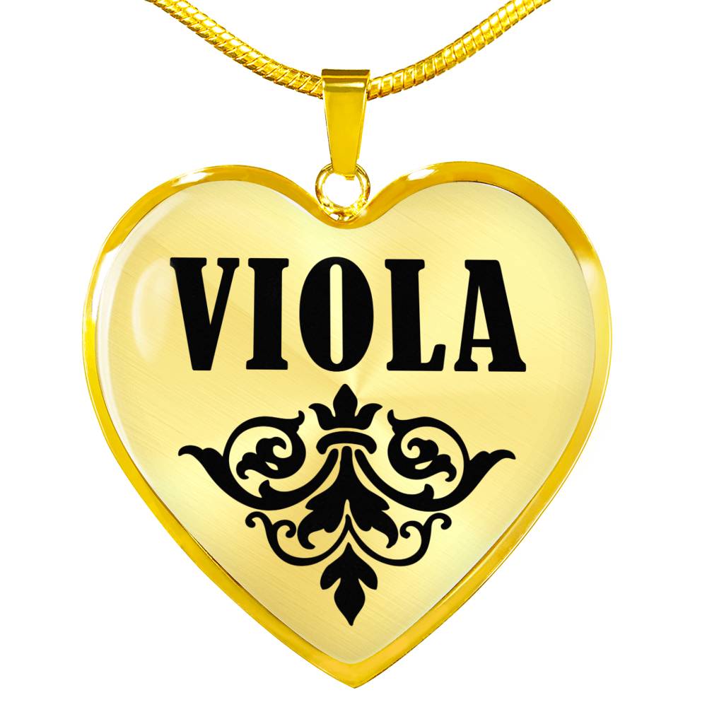Viola v01 - 18k Gold Finished Heart Pendant Luxury Necklace