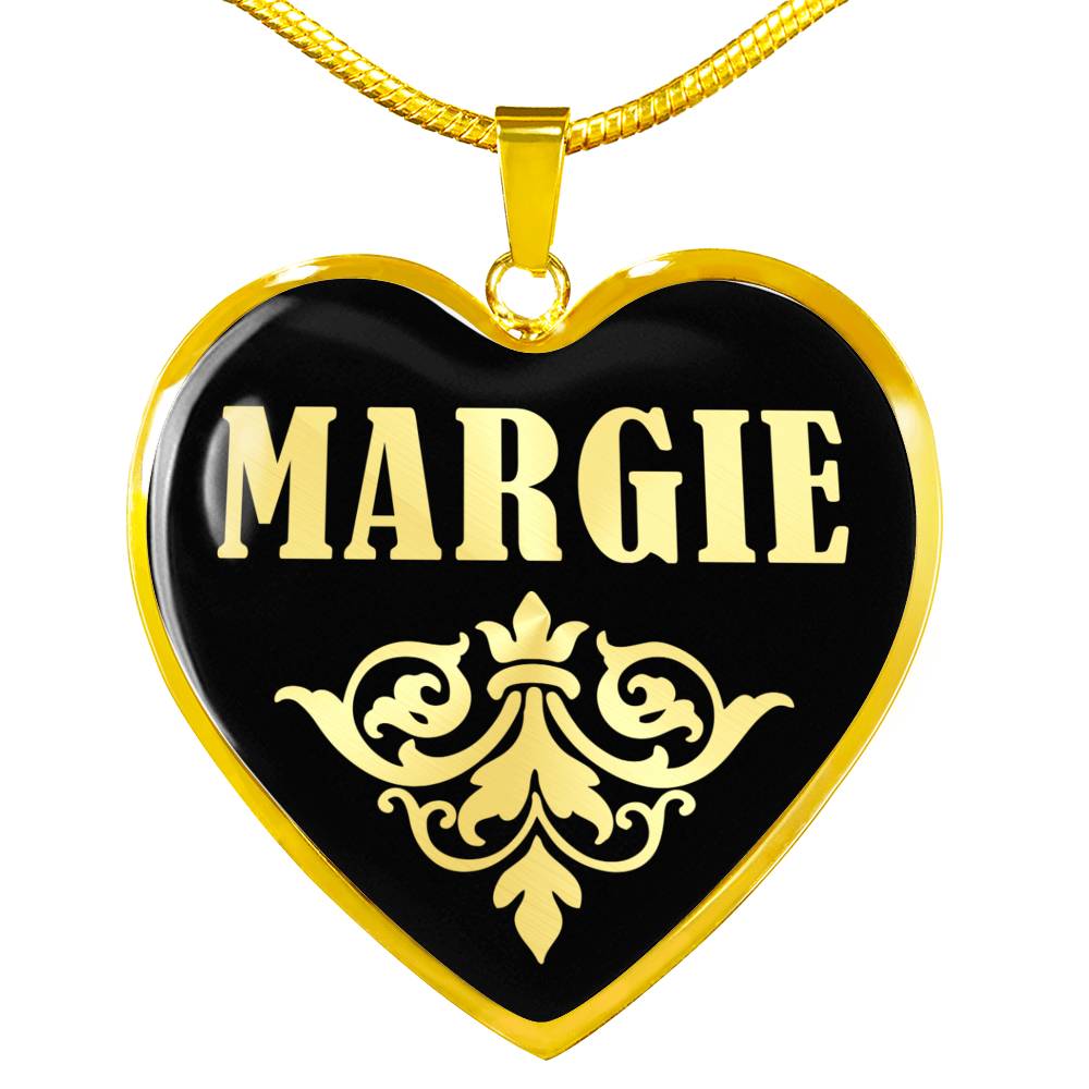 Margie v02 - 18k Gold Finished Heart Pendant Luxury Necklace