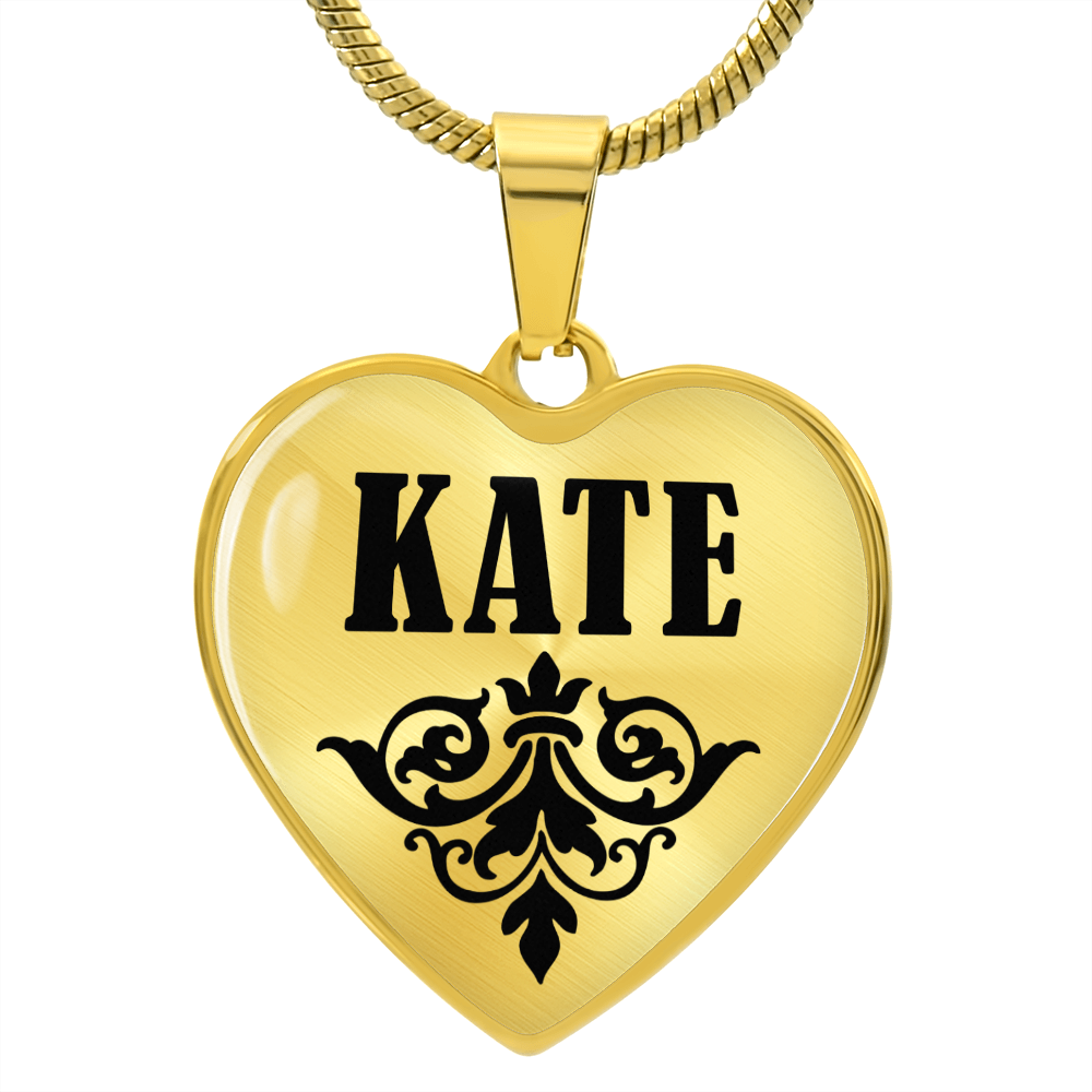 Kate  v01 - 18k Gold Finished Heart Pendant Luxury Necklace