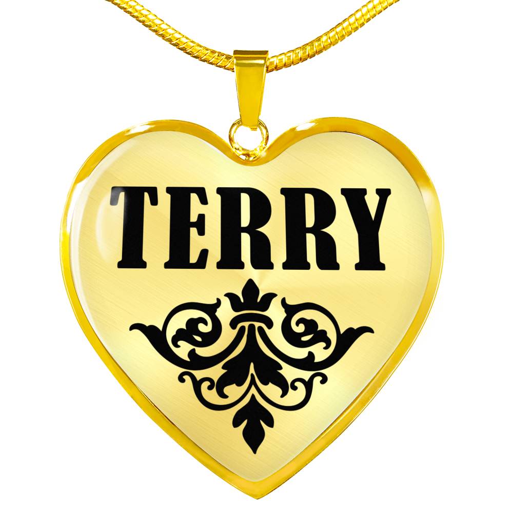 Terry v01 - 18k Gold Finished Heart Pendant Luxury Necklace