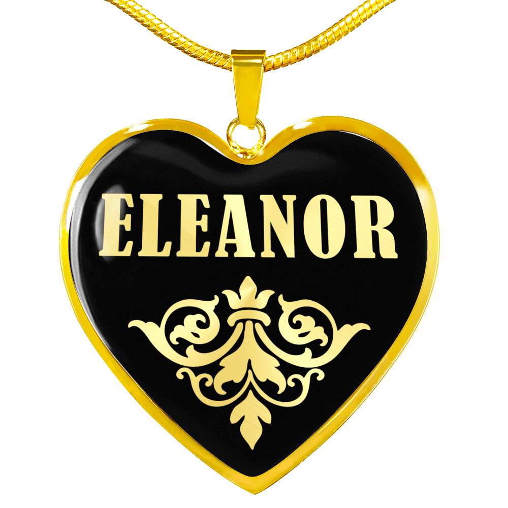 Eleanor v02 - 18k Gold Finished Heart Pendant Luxury Necklace