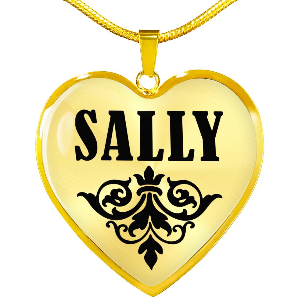 Sally v01 - 18k Gold Finished Heart Pendant Luxury Necklace