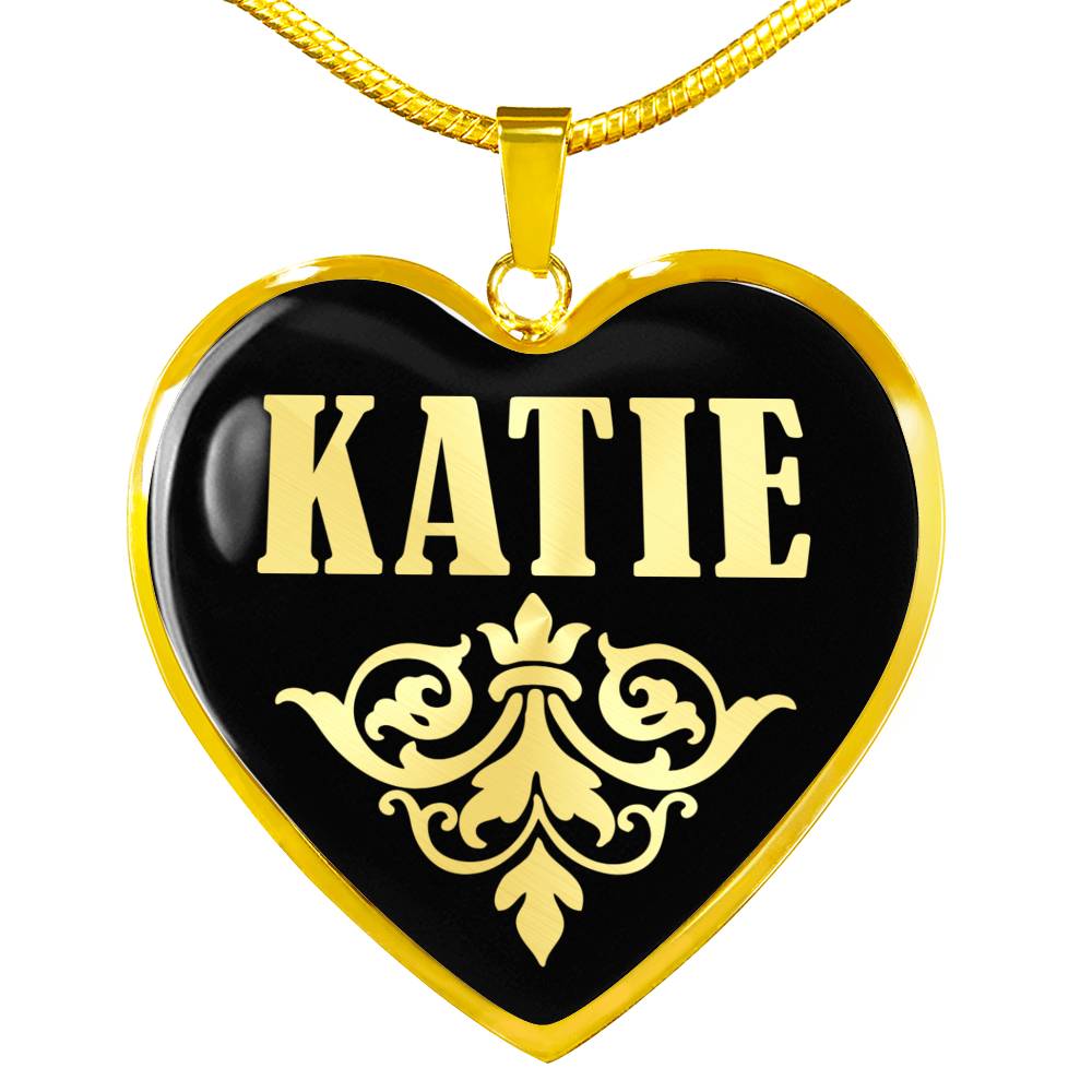 Katie v02 - 18k Gold Finished Heart Pendant Luxury Necklace