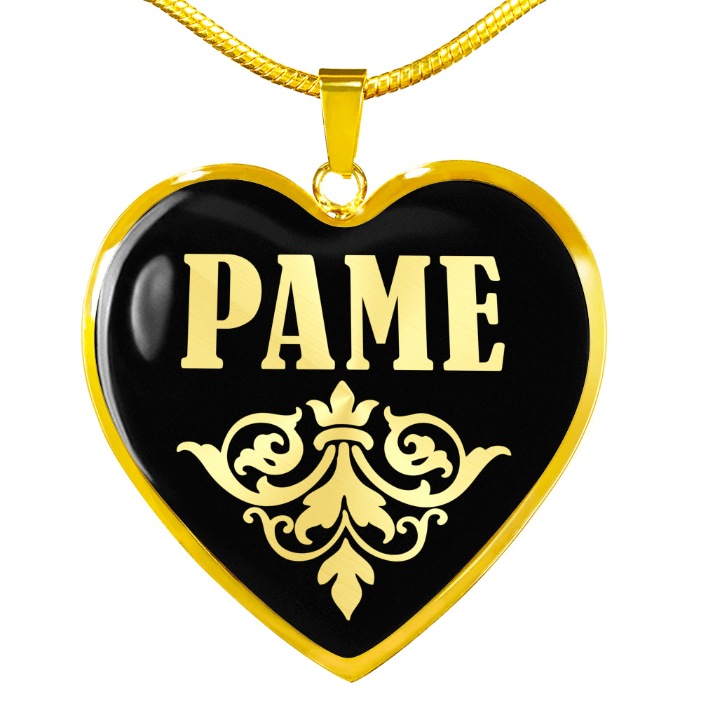 Pame v02 - 18k Gold Finished Heart Pendant Luxury Necklace