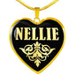 Nellie v02 - 18k Gold Finished Heart Pendant Luxury Necklace