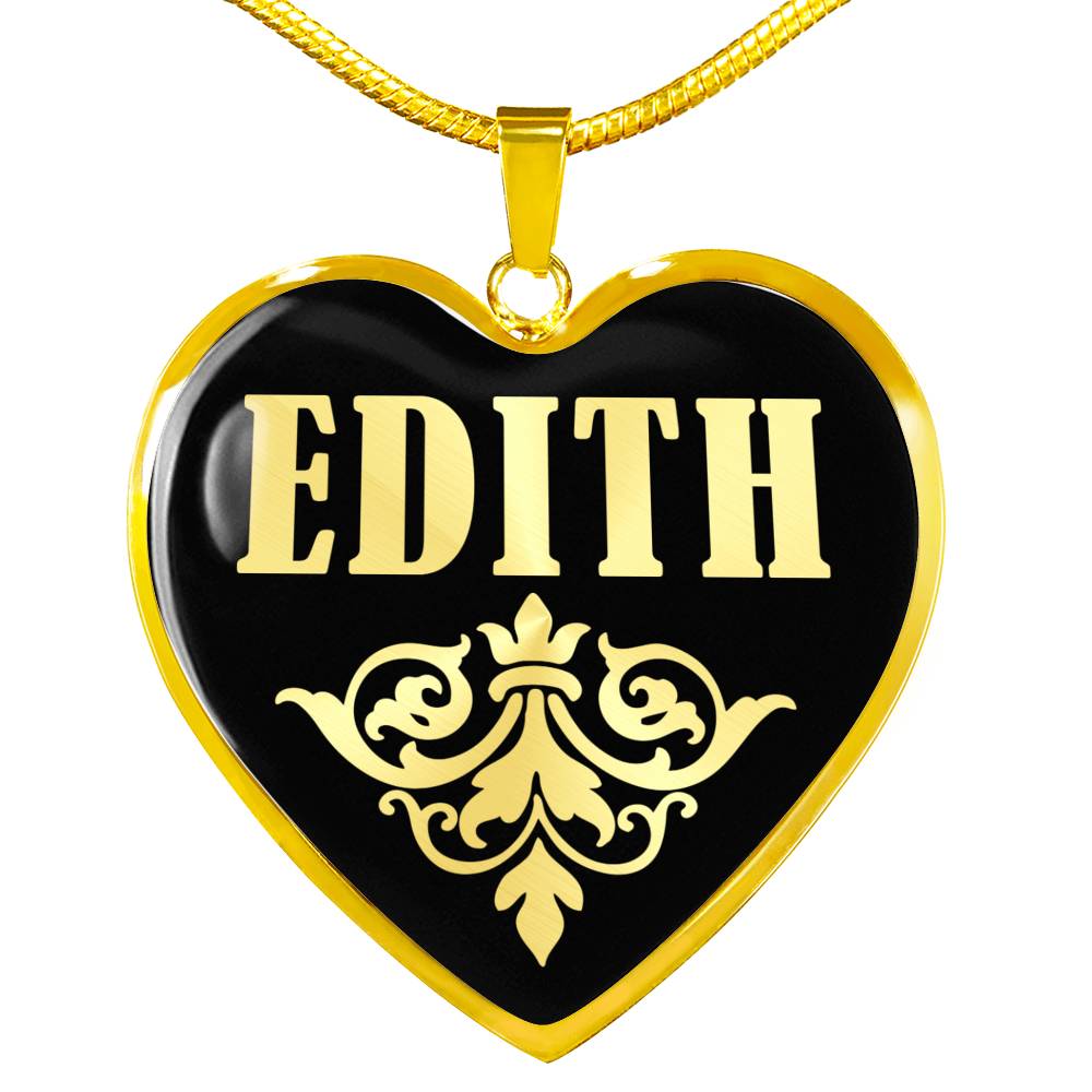 Edith v02 - 18k Gold Finished Heart Pendant Luxury Necklace