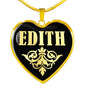 Edith v02 - 18k Gold Finished Heart Pendant Luxury Necklace