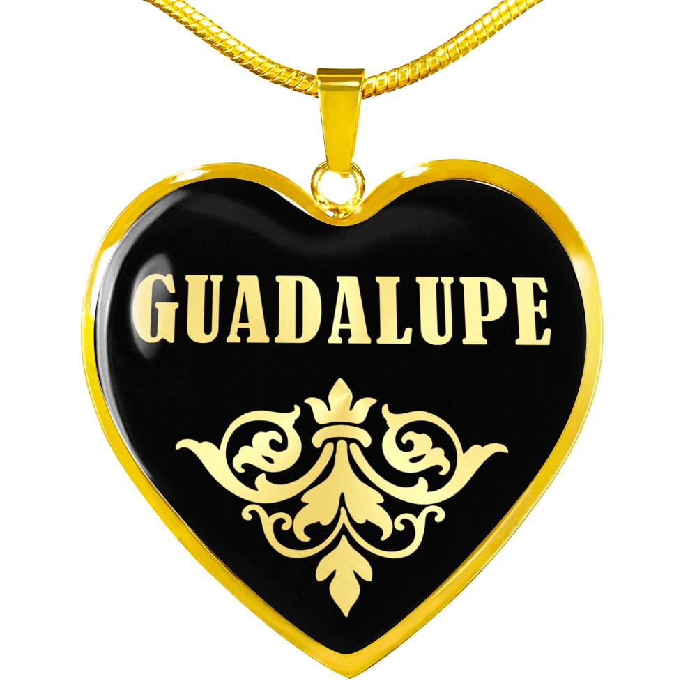 Guadalupe v02 - 18k Gold Finished Heart Pendant Luxury Necklace