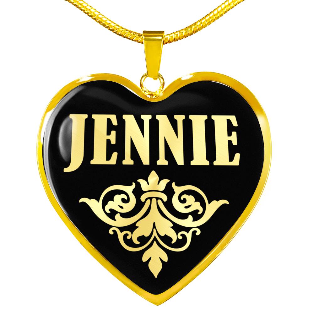 Jennie v02 - 18k Gold Finished Heart Pendant Luxury Necklace