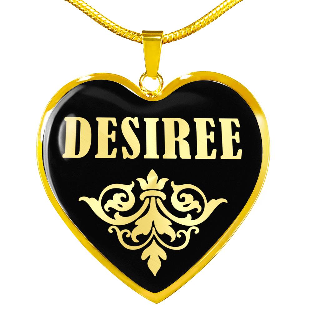 Desiree v02 - 18k Gold Finished Heart Pendant Luxury Necklace