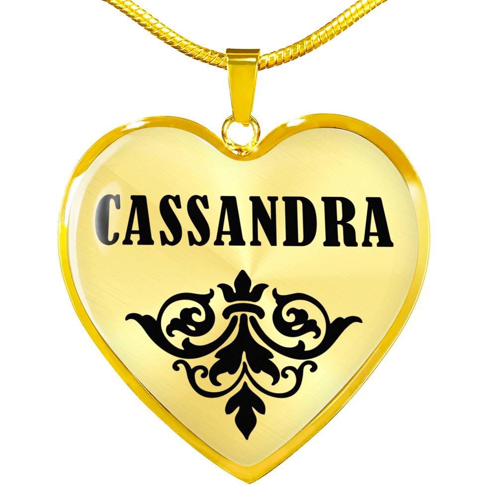 Cassandra v01 - 18k Gold Finished Heart Pendant Luxury Necklace