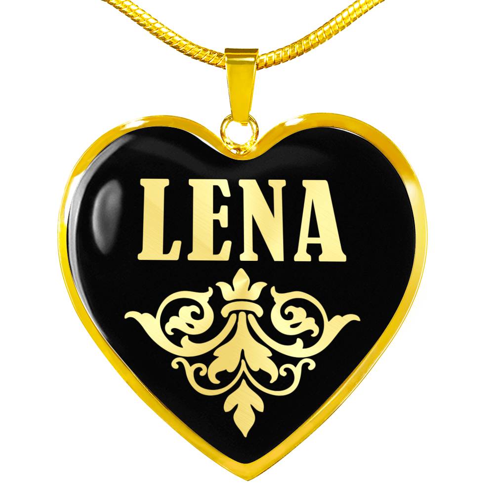 Lena v02 - 18k Gold Finished Heart Pendant Luxury Necklace