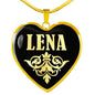 Lena v02 - 18k Gold Finished Heart Pendant Luxury Necklace