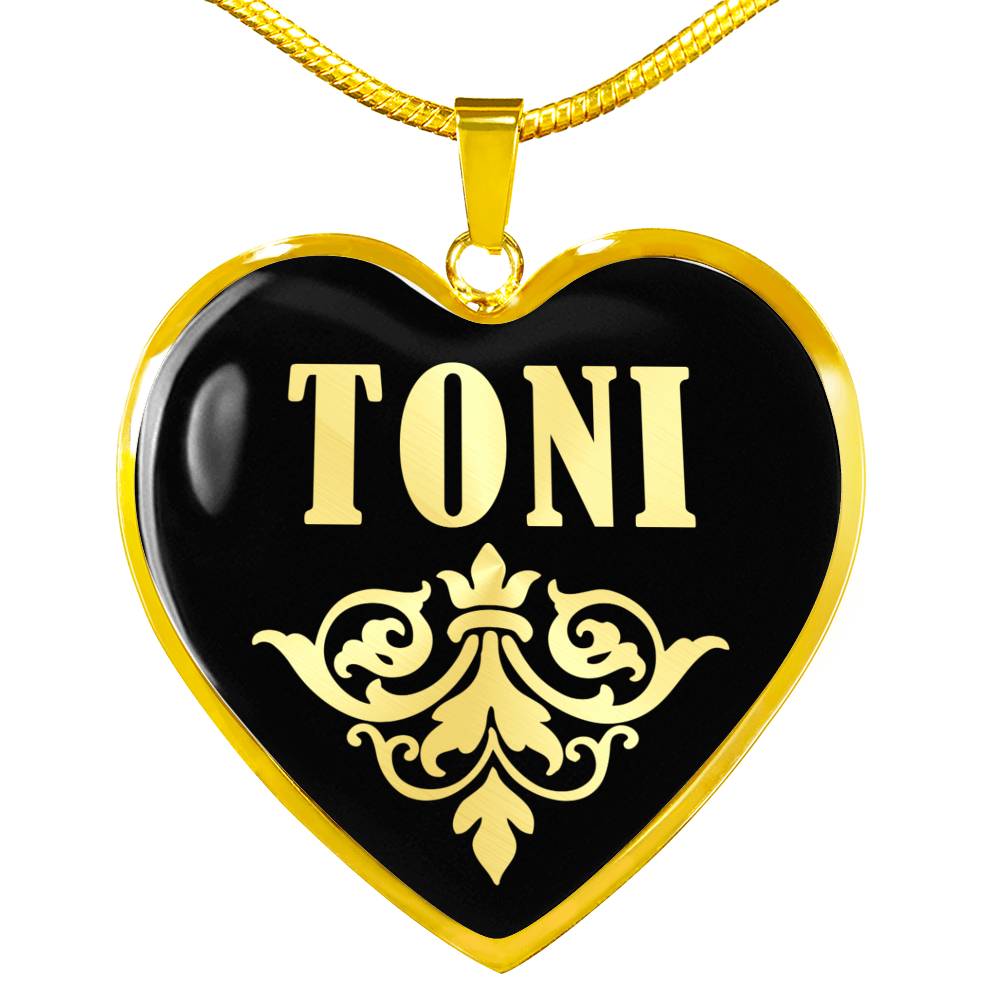 Toni v02 - 18k Gold Finished Heart Pendant Luxury Necklace