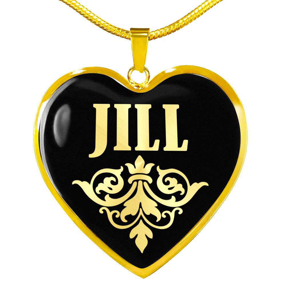 Jill v02 - 18k Gold Finished Heart Pendant Luxury Necklace