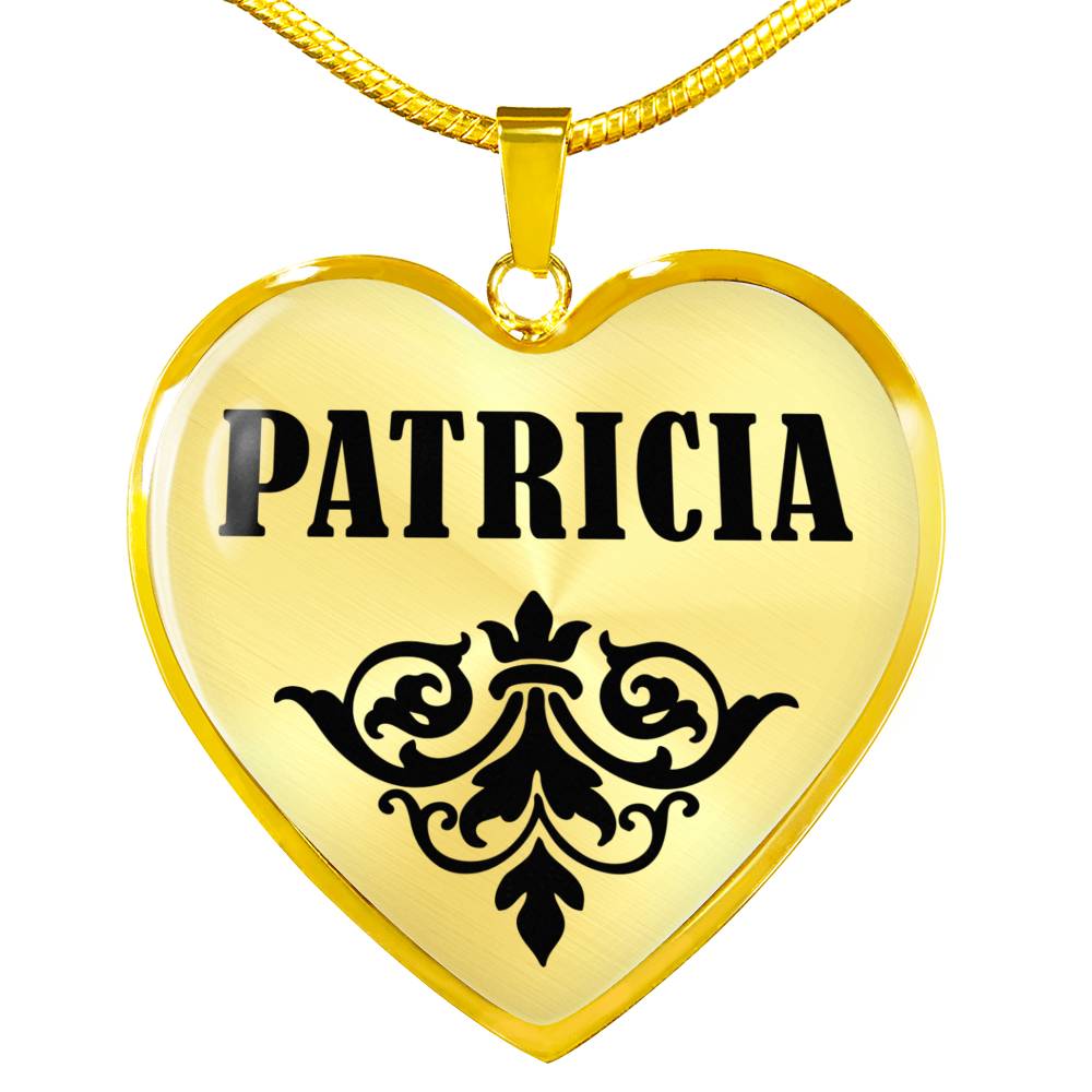 Patricia v01 - 18k Gold Finished Heart Pendant Luxury Necklace